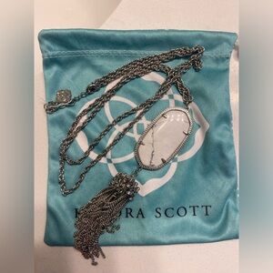 Kendra Scott Rayne Silver Long Pendant Necklace